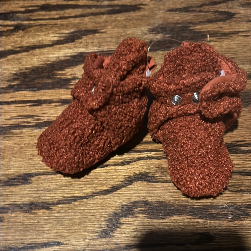 Robeez Brown Faux-Fur Baby Booties